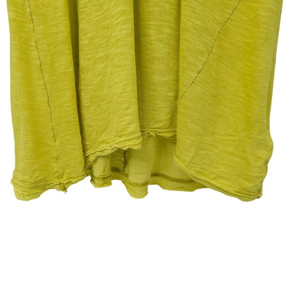 Free People We The Free T Shirt Womens M Yellow V Neck Distressed Long Sleeve - Picture 10 of 16